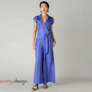 Silk jumpsuit HERON - COBALT BLUE